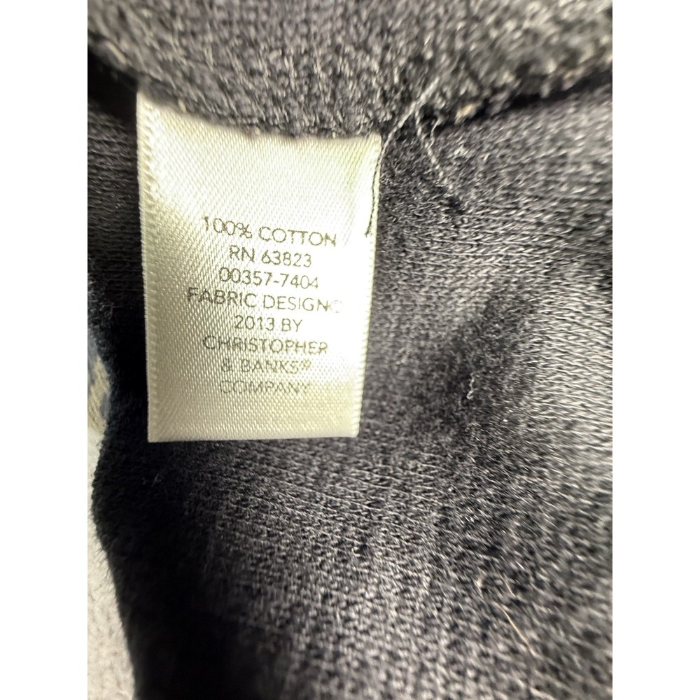 CJ Banks Black & Gray PrintLt Wt Cotton LS Zip Front Jacket Size 1X Sparkle - Picture 13 of 15